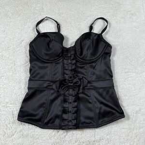 Victorias Secret Black Ruffle Bow Tie Women’s Lingerie Tank Top